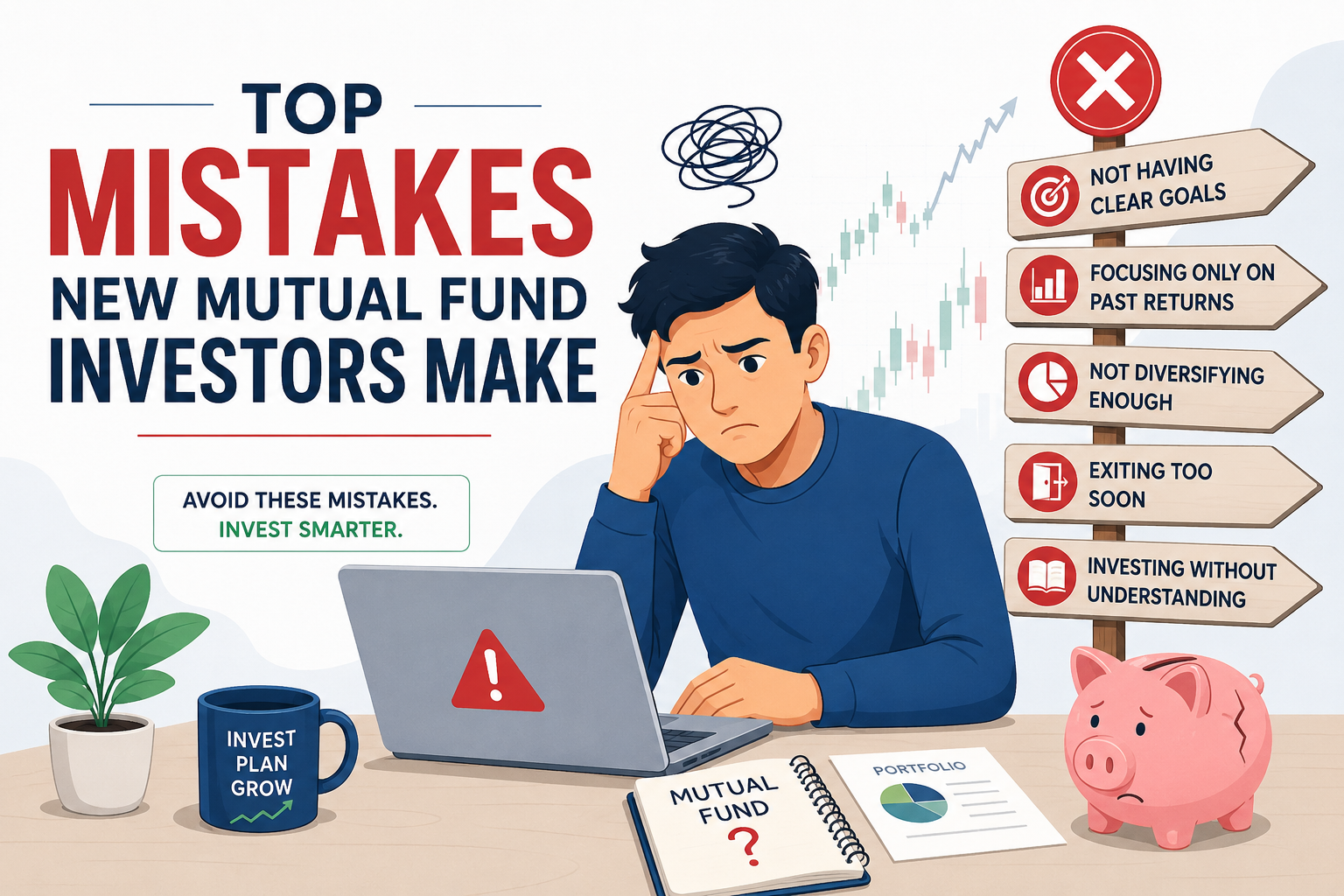 Common mutual fund investing mistakes illustration