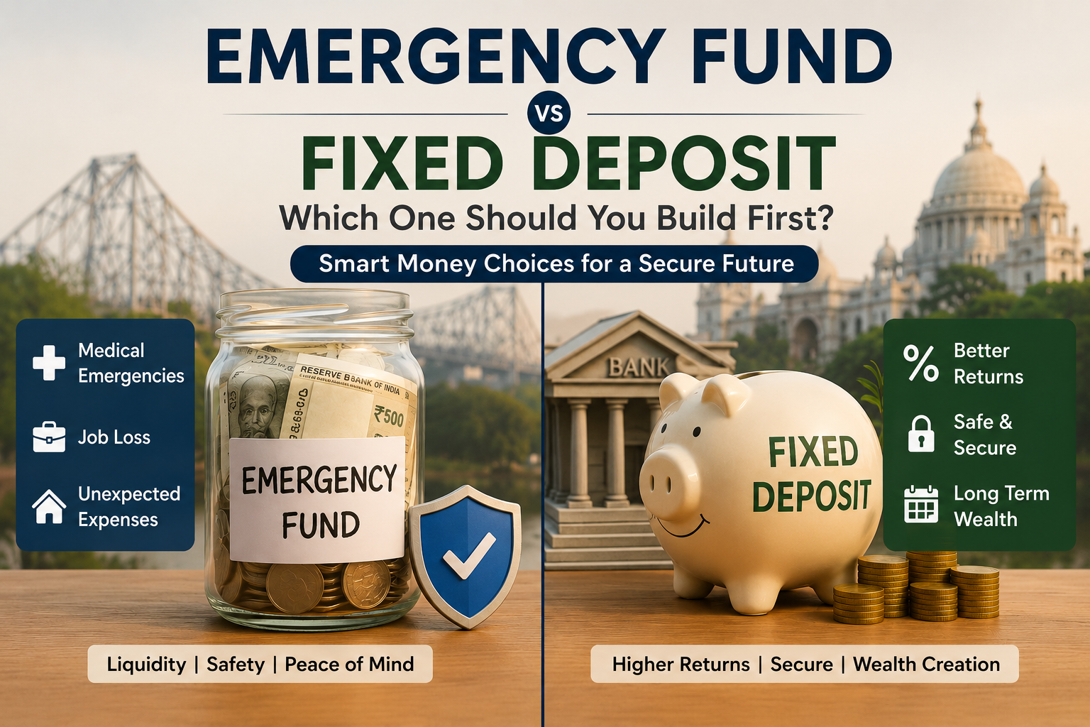 Emergency fund and fixed deposit illustration